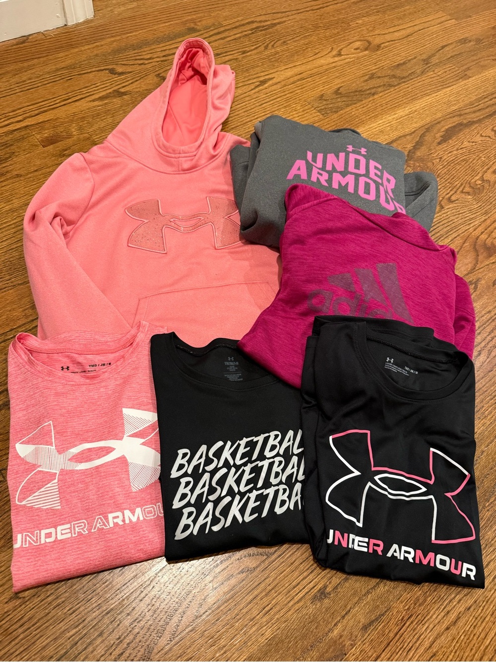 Under Armour Girls' Pink & Black Active Tops and Sweatshirts Bundle